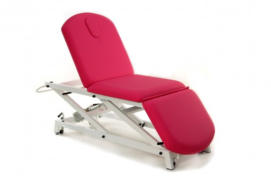 CamillasOnline E30-R Camilla eléctrica tipo sillón de 3 cuerpos, portarrollos, ruedas
